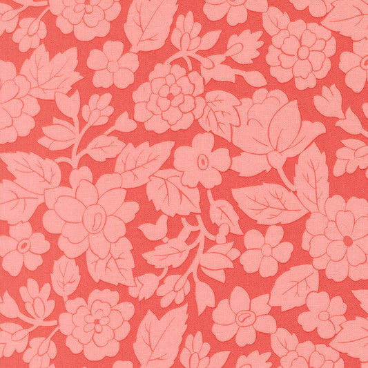 Bloomsberry London Damask Floral Red by Camille Roskelley of Moda Fabrics 55351 17, 1/2 yard increments