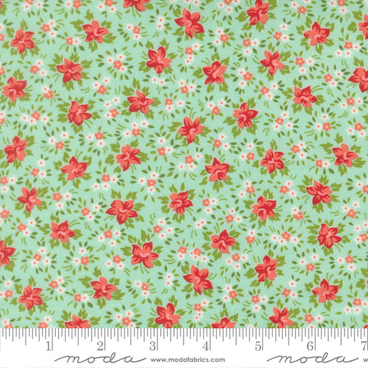 Bloomsberry Marylebone Aqua by Camille Roskelley of Moda Fabrics 55353 13, 1/2 yard increments