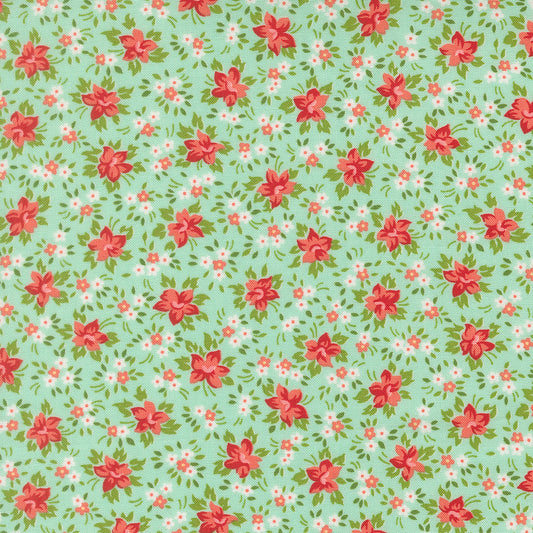 Bloomsberry Marylebone Aqua by Camille Roskelley of Moda Fabrics 55353 13, 1/2 yard increments