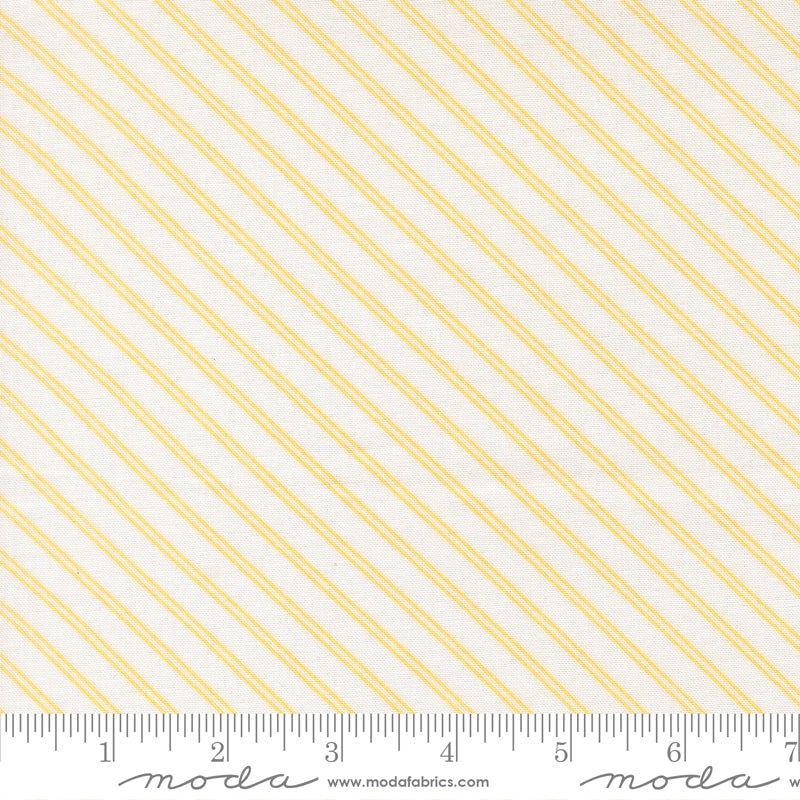 Bloomsberry Stripes Yellow by Camille Roskelley of Moda Fabrics 55355 11, 1/2 yard increments