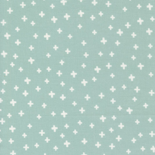 Shine Addition Blenders Geometric Plus Sign Sky by Sweetwater for Moda Fabrics 55673 12, 1/2 yard increments