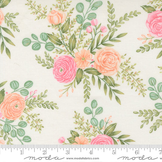 Kindness Rose Garden Florals Dogwood by Deb Strain for Moda Fabrics, 56150 11, 1/2 yard increments