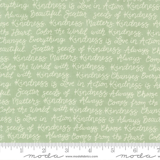 Kindness Kind Words Sage by Deb Strain for Moda Fabrics, 56153 30, 1/2 yard increments