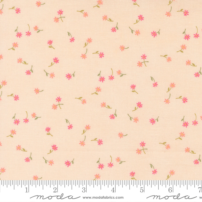 Kindness Fluttering Flowers Peach by Deb Strain for Moda Fabrics, 56154 12, 1/2 yard increments