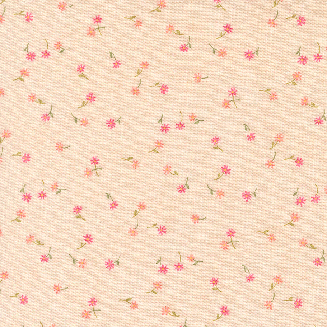 Kindness Fluttering Flowers Peach by Deb Strain for Moda Fabrics, 56154 12, 1/2 yard increments