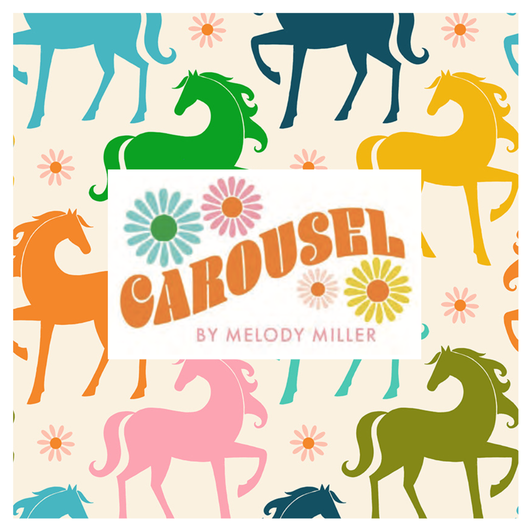 Carousel Curated 6 fabric Half Yard and Fat Quarter Bundles by Melody Miller for Ruby Star Society