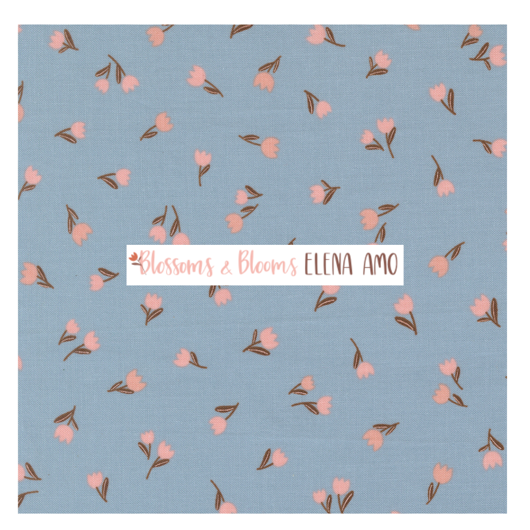 Blossoms and Blooms Curated Fat Quarter and Half Yard Bundle (7 fabrics) by Elena Amo for Moda Fabrics