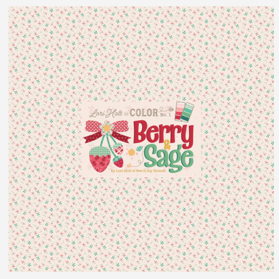 Berry & Sage by Lori Holt Curated Bundle (7 fabrics) for Riley Blake Designs, Half Yard and Fat Quarter Bundles