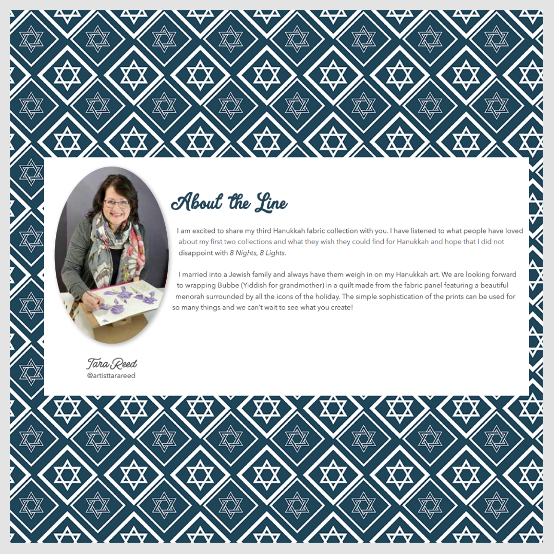 8 Nights, 8 Lights, Curated Half Yard and Fat Quarter Bundles (5 fabrics) by Tara Reed for Riley Blake Fabrics