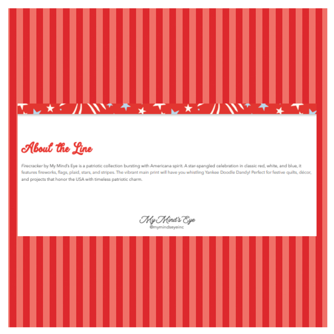 Firecracker Curated Bundle (6 fabrics) by My Mind's Eye for Riley Blake Designs, Half Yard and Fat Quarter Bundles
