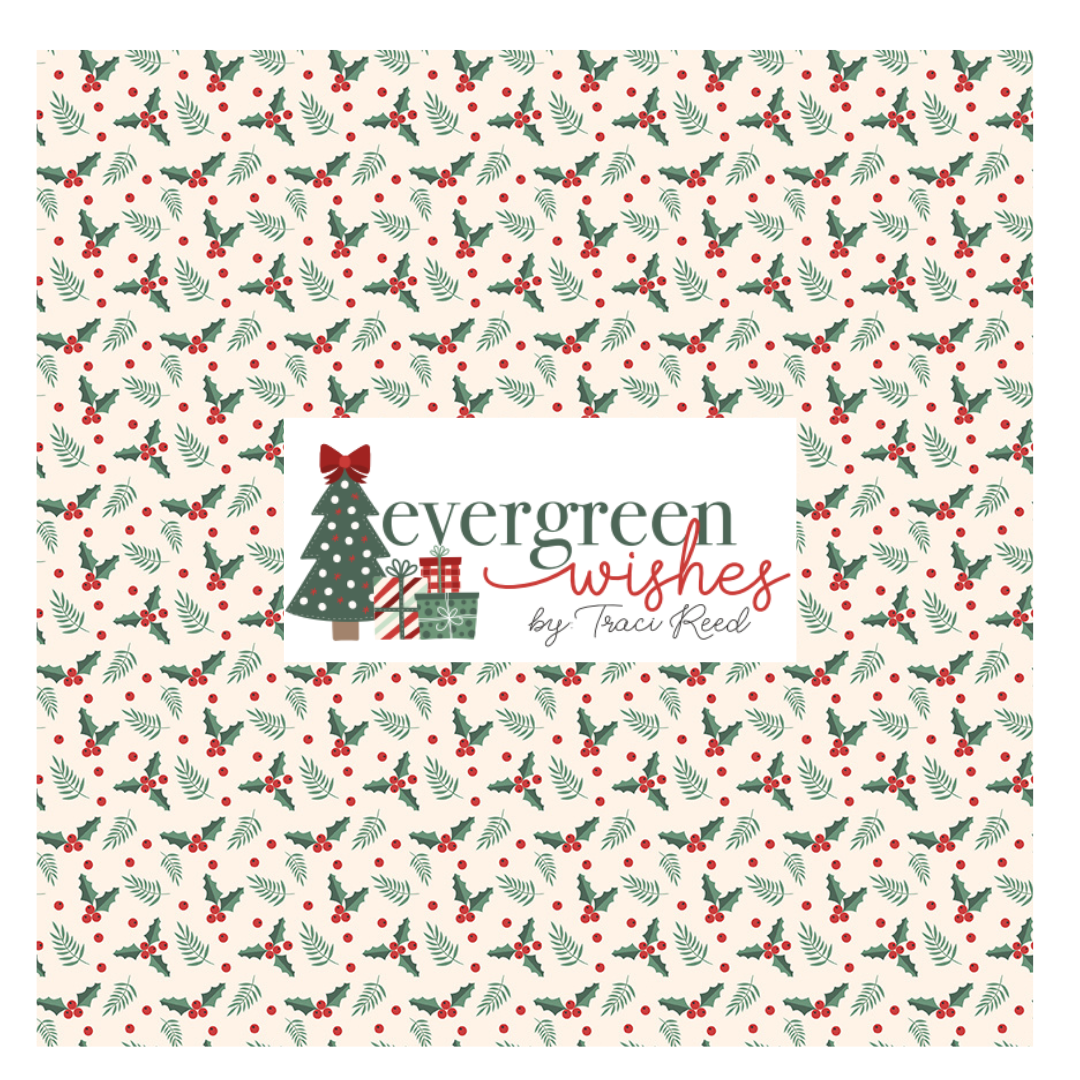 Evergreen Wishes Curated (7 fabrics) Bundles by Traci Reed for Riley Blake Fabrics, Half Yard and Fat Quarter Bundles