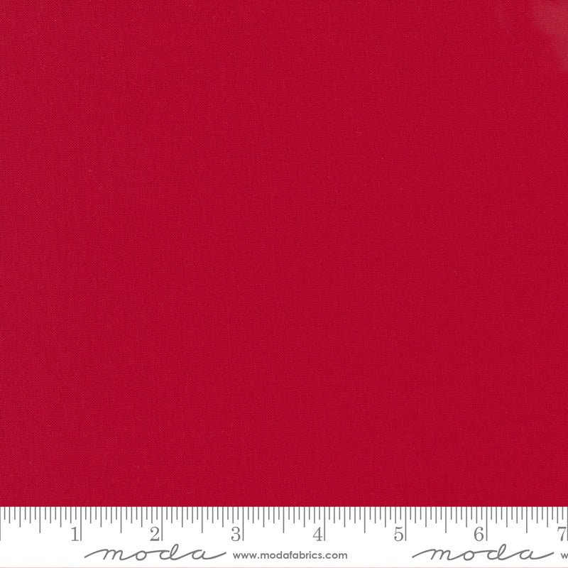 Moda Bella Solids Christmas Red Fabric, 9900 16, 1/2 yard increments