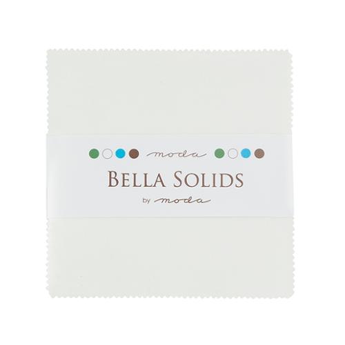 Bella Solids Charm Pack White (42 5x5" squares) by Moda Fabrics 9900PP 98