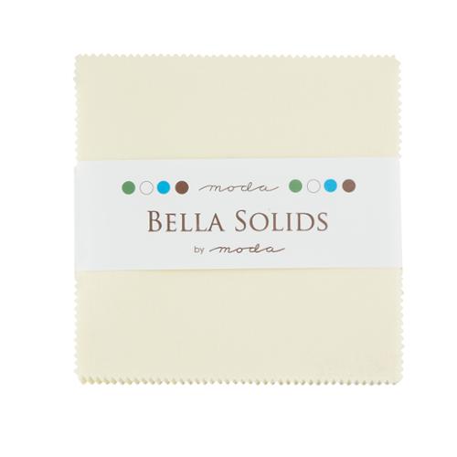 Bella Solids Charm Pack Snow (42 5x5" squares) by Moda Fabrics 9900PP 11