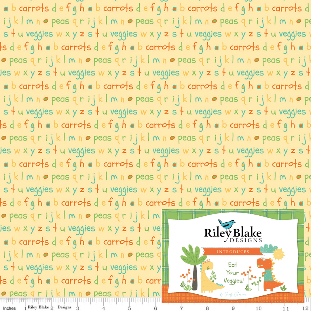 Eat Your Veggies! Curated Half Yard and Fat Quarter Bundles (8 fabrics) by Sandy Gervais for Riley Blake Fabrics