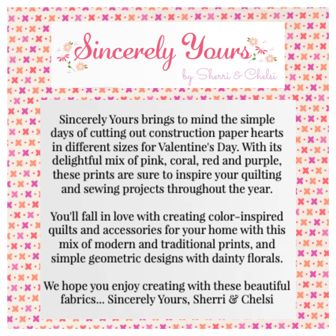 Sincerely Yours Curated Bundle (7 fabrics) by Sherri and Chelsi for Moda Fabrics, Curated Half Yard and Fat Quarter Bundles