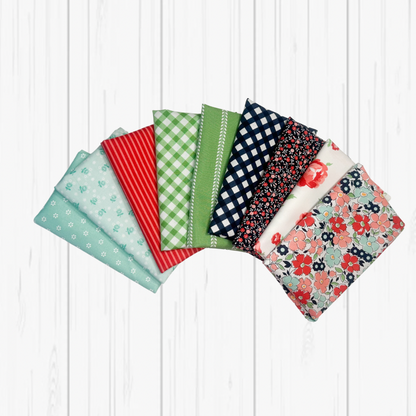 Summertime by Camille Roskelley for Moda Fabrics, Half Yard and Fat Quarter Bundles (9 fabrics)