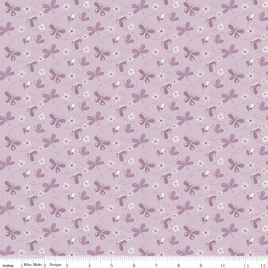 Hello Spring Butterflies Lilac for Riley Blake Fabrics C12961-LILAC