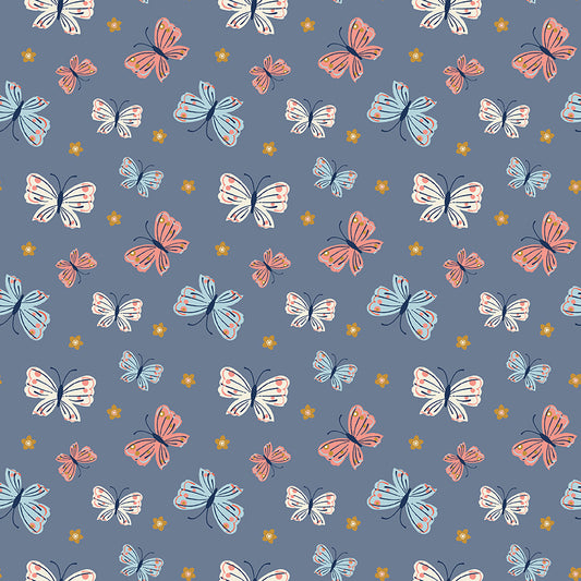 Butterfly Blossom Butterflies Stone Blue for Riley Blake Fabrics C13271-STONE