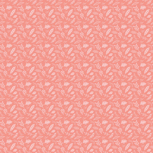 Butterfly Blossom Leaf Toss Coral for Riley Blake Fabrics C13275-Coral