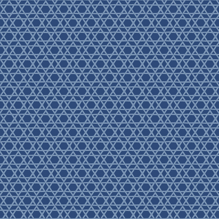 Hanukkah Nights Star of David Blue for Riley Blake Fabrics C13432-BLUE