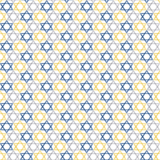 Hanukkah Nights Star of David White for Riley Blake Fabrics C13432-WHITE