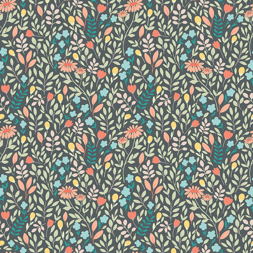 Sunshine and Sweet Tea Summer Floral Steel for Riley Blake Fabrics C14323-STEEL