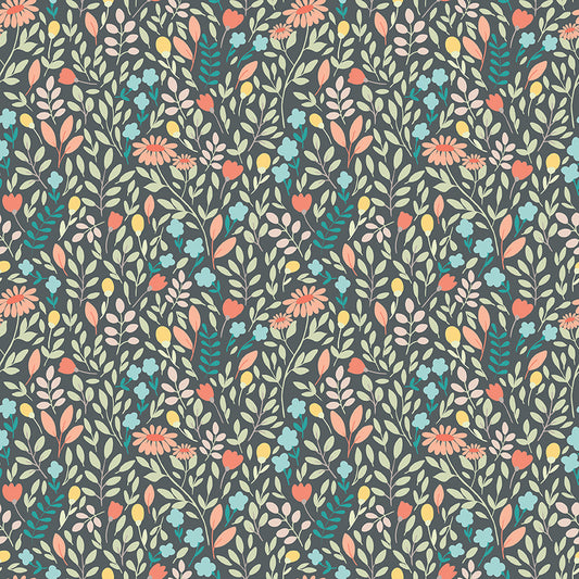 Sunshine and Sweet Tea Summer Floral Steel for Riley Blake Fabrics C14323-STEEL