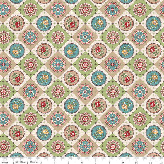 Custom Light Green Fat Quarter Bundle (4 fabrics) from Mercantile by Lori Holt for Riley Blake Designs