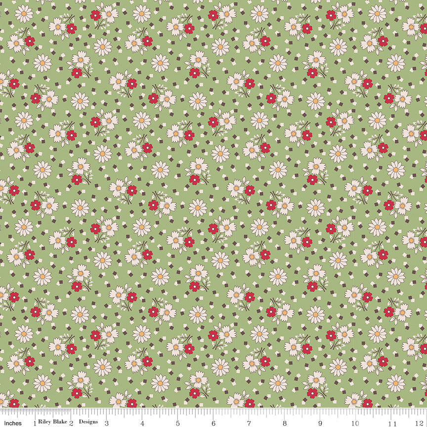 Custom Green Fat Quarter Bundle (5 fabrics) from Mercantile by Lori Holt for Riley Blake Designs