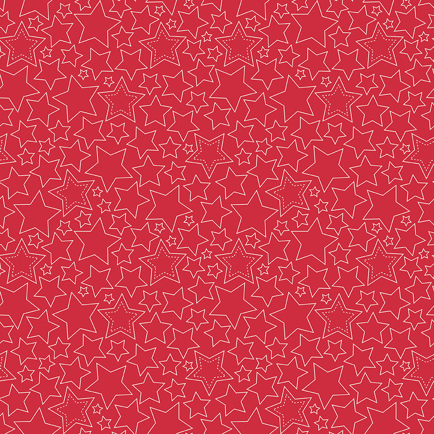 Sweet Freedom Stars Red for Riley Blake Fabrics C14414-RED