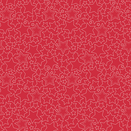 Sweet Freedom Stars Red for Riley Blake Fabrics C14414-RED