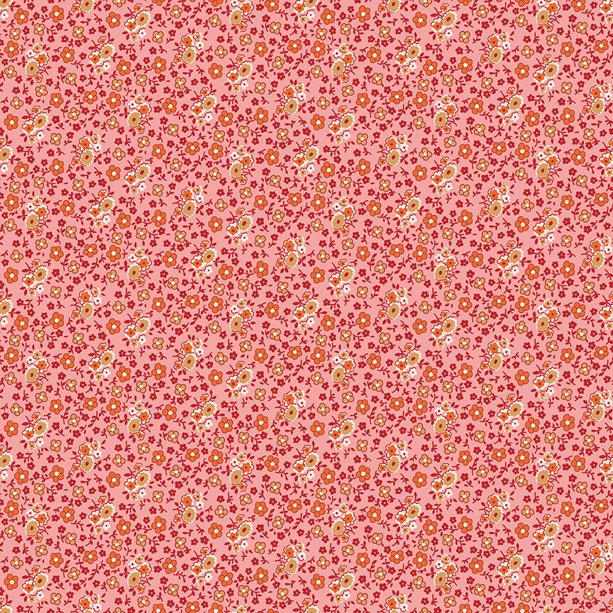 Autumn Bouquet Coral by Lori Holt for Riley Blake Fabrics C14656-CORAL, 1/2 yard increments