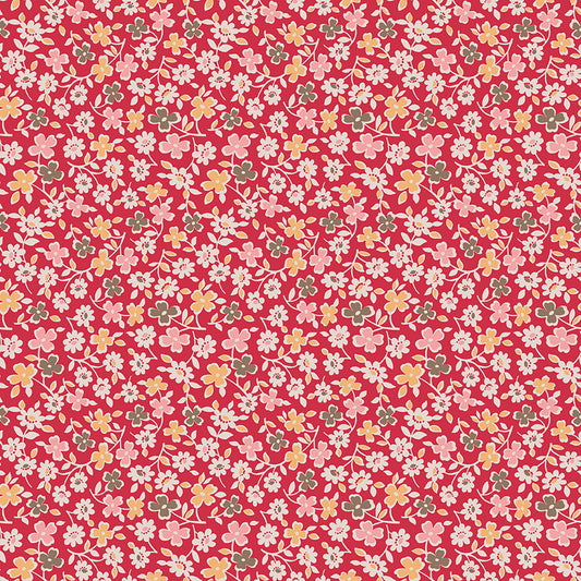 Autumn Cosmos Riley Red by Lori Holt for Riley Blake Fabrics C14659-RILEYRED, 1/2 yard increments