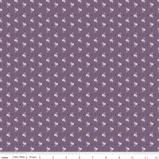 Autumn Leaves Plum by Lori Holt for Riley Blake Fabrics C14662-PLUM, 1/2 yard increments