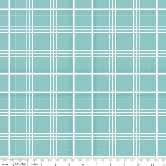 Ski Hill Ski Tracks Aqua by Corinne Wells for Riley Blake Designs C14774-AQUA, 1/2 yard increments