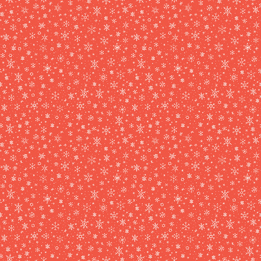 Ski Hill Snowflakes Red by Corinne Wells for Riley Blake Designs C14776-RED, 1/2 yard increments