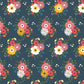 Gone Glamping Bouquets Midnight by Lori Whitlock for Riley Blake Fabrics C14791-MIDNIGHT, 1/2 yard increments