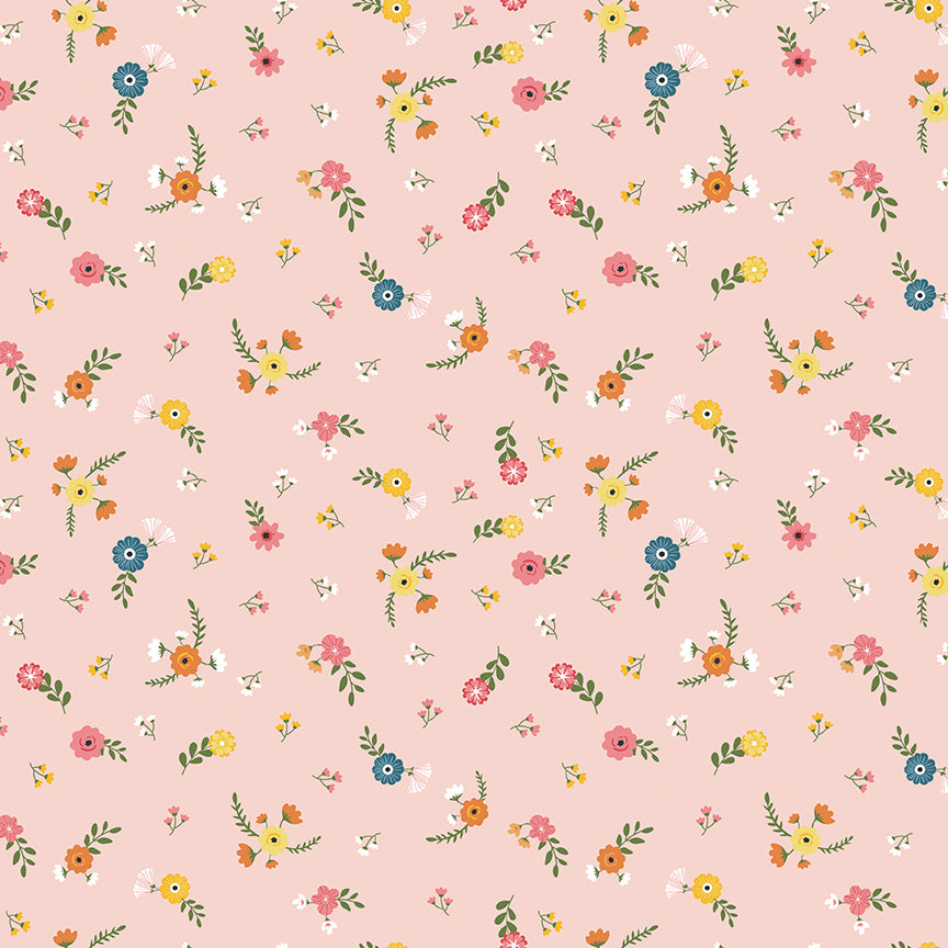 Gone Glamping Flowers Pink by Lori Whitlock for Riley Blake Fabrics C14793-PINK, 1/2 yard increments