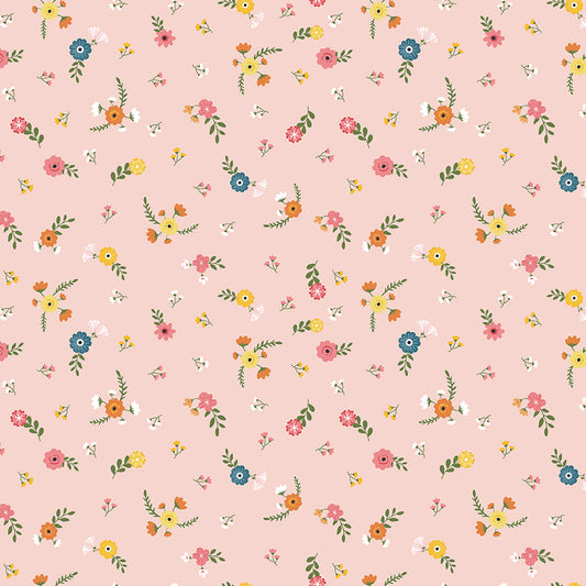 Gone Glamping Flowers Pink by Lori Whitlock for Riley Blake Fabrics C14793-PINK, 1/2 yard increments