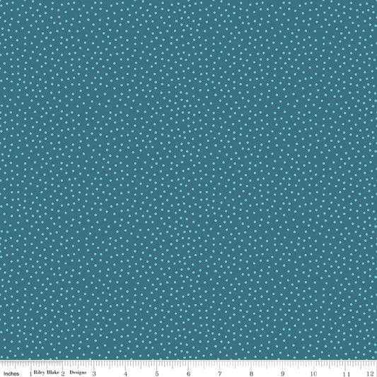 Gone Glamping Dots Blue by Lori Whitlock for Riley Blake Fabrics C14796-BLUE, 1/2 yard increments