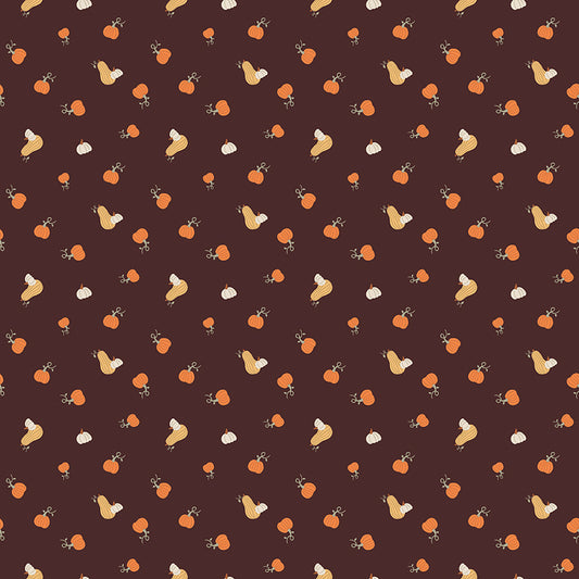 Pumpkin Spice Pumpkins Espresso by Simple Simon & Company for Riley Blake Fabrics C14993-ESPRESSO, 1/2 yard increments