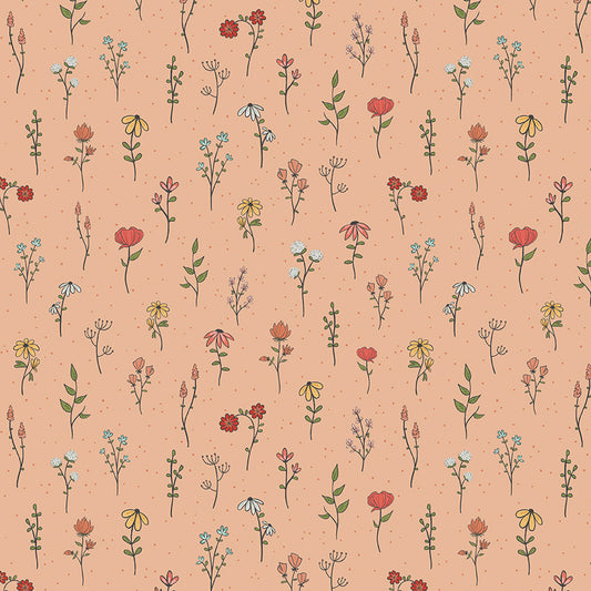 Stay Wild Boho Little Flowers Apricot by Amanda Niederhauser for Riley Blake Fabrics C15211-APRICOT, 1/2 yard increments