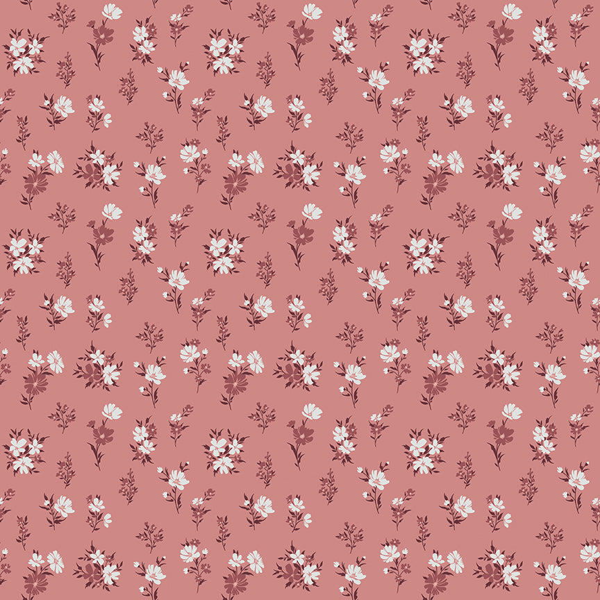 A Walk on the Prairie Floral Dusty Rose by Melissa Gilbert for Riley Blake Fabrics C15232-DUSTYROSE, 1/2 yard increments