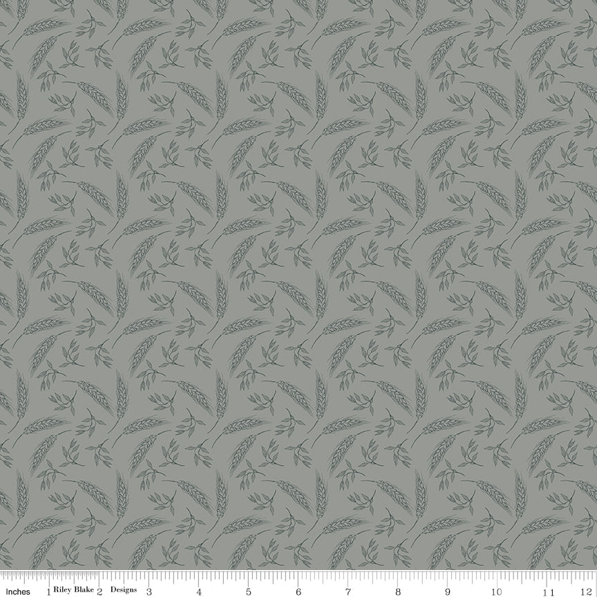 A Walk on the Prairie Wheat Sage Gray by Melissa Gilbert for Riley Blake Fabrics C15233-SAGEGRAY, 1/2 yard increments