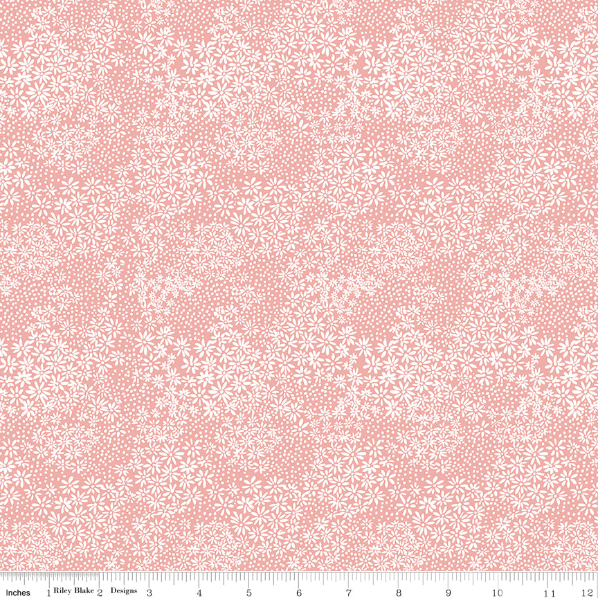 A Walk on the Prairie Silhouette Coral by Melissa Gilbert for Riley Blake Fabrics C15235-CORAL, 1/2 yard increments