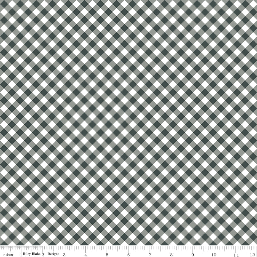 A Walk on the Prairie Gingham Deep River by Melissa Gilbert for Riley Blake Fabrics C15236-DEEPRIVER, 1/2 yard increments