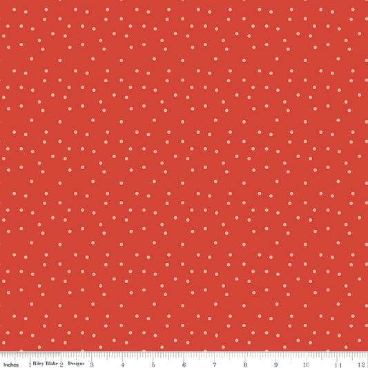 Vintage Charm Dots Red by Dani Mogstad for Riley Blake Fabrics C15275-RED, 1/2 yard increments