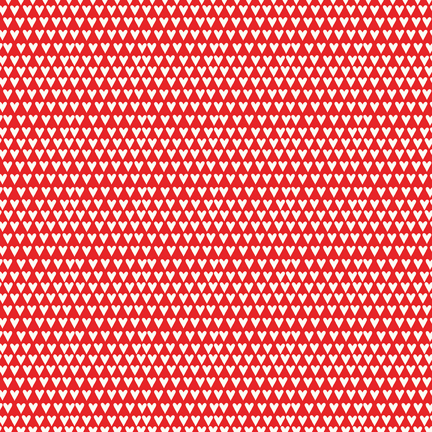 You & Me Hearts Red by Sandy Gervais for Riley Blake Fabrics C15403-RED, 1/2 yard increments