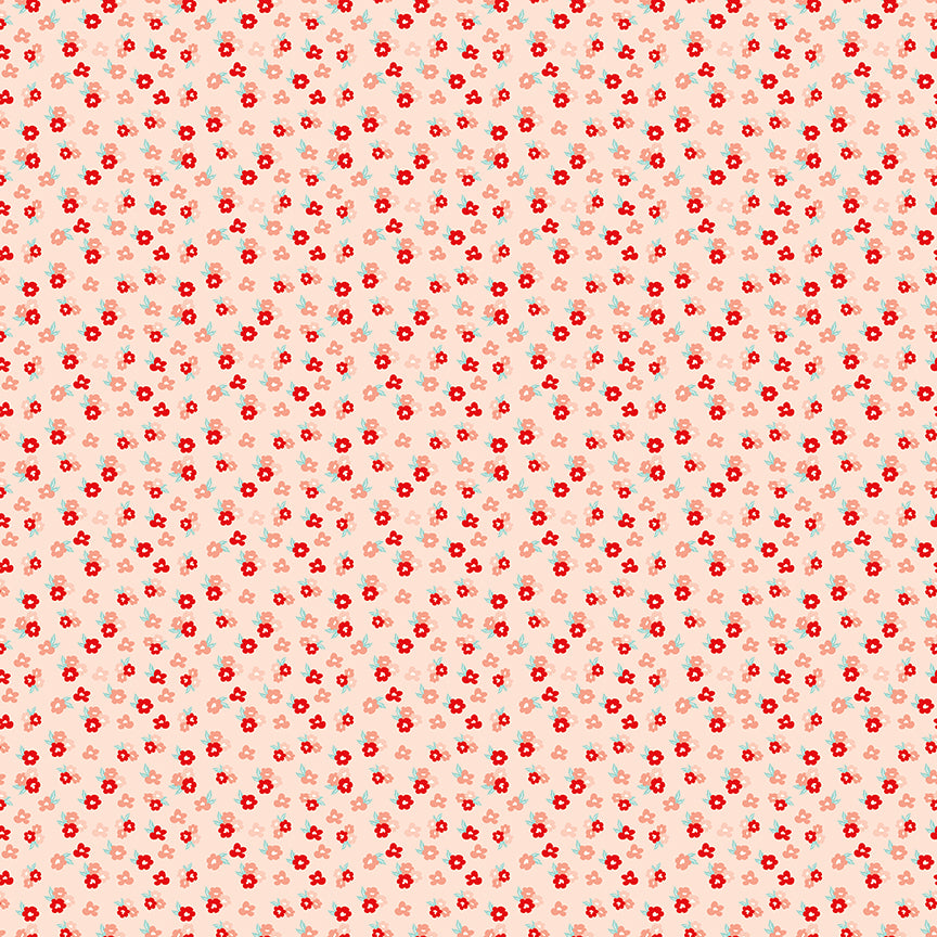 You & Me Tossed Floral Pink by Sandy Gervais for Riley Blake Fabrics C15404-PINK, 1/2 yard increments